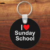 I Love (Heart) Sunday School キーホルダー (正面)
