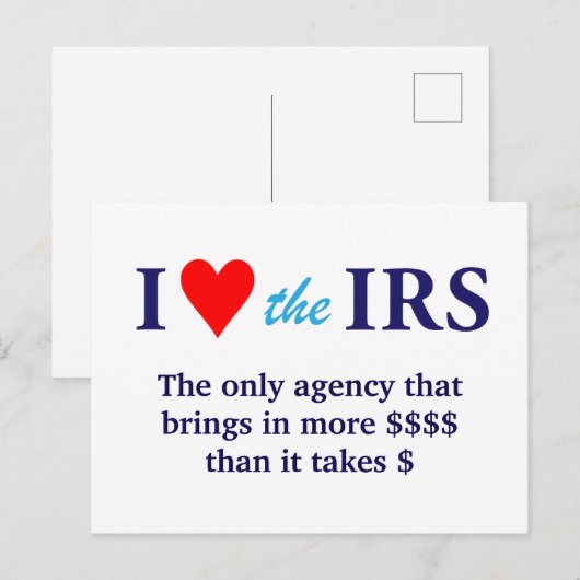 I Love Heart the IRS ポストカード (正面/裏面)