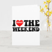 I Love Heart Weekend Funny Camping Couple Gifts Va カード (黄色い花)