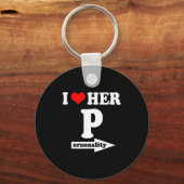 I Love Her Ity Funny Valentine's Day Couple Matchi キーホルダー (正面)