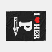 I Love Her Ity Funny Valentine's Day Couple Matchi フリースブランケット (正面(横))