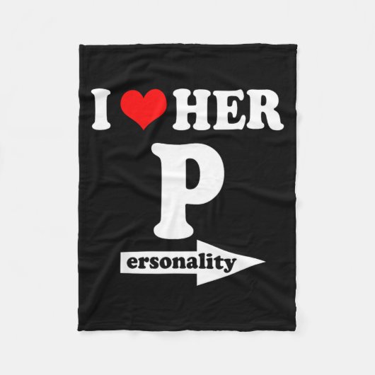 I Love Her Ity Funny Valentine's Day Couple Matchi フリースブランケット (正面)