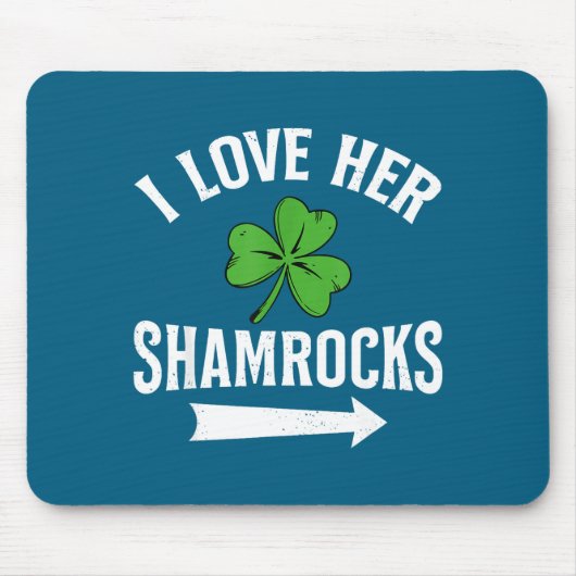 I Love Her Shamrocks St. Patrick's Day Couple Outf マウスパッド (正面)