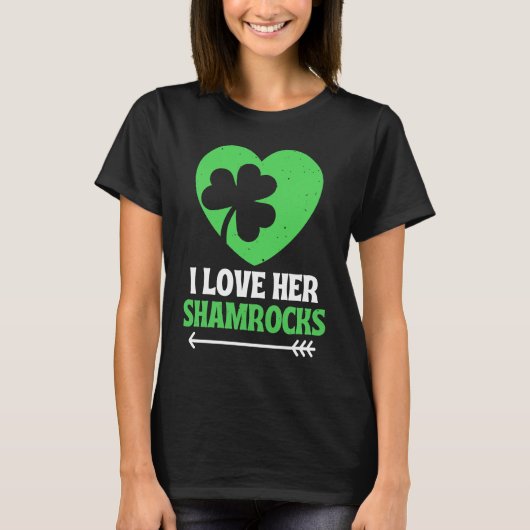I Love Her Shamrocks St Patrick's Day Matching Cou Tシャツ (正面)