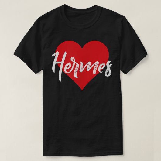 I Love HermesファーストネームTシャツIハート Tシャツ (デザイン正面)