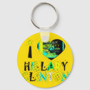 I Love Hillary USAアートプリント キーホルダー