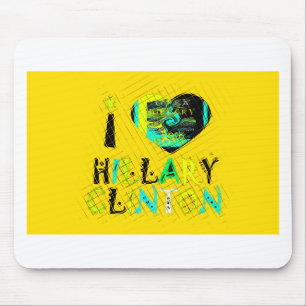 I Love Hillary USAアートプリント マウスパッド