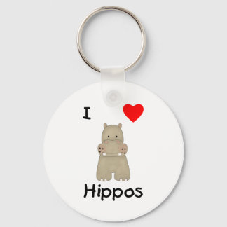 I Love Hippos (3) キーホルダー