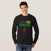 I Love His Crawfish Mardi Gras Matching Couple Gir Tシャツ (正面フル)