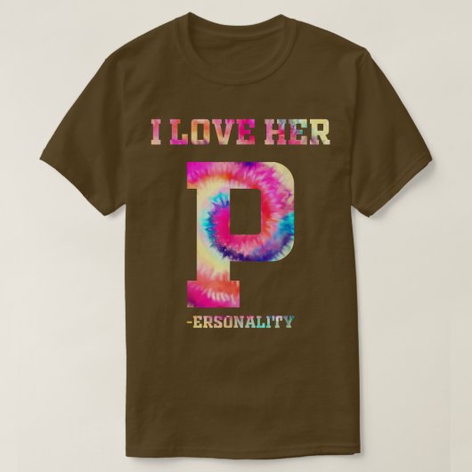 i love his d dedication i love her p personality m tシャツ (デザイン正面)