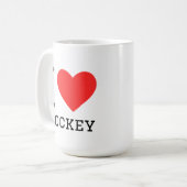 I love hockey square sticker コーヒーマグカップ (正面左)