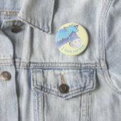 I love horses button/badge blue & yellow 缶バッジ (インサイチュ)