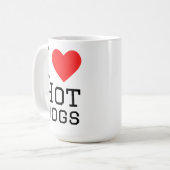I love hot dogs コーヒーマグカップ (正面左)
