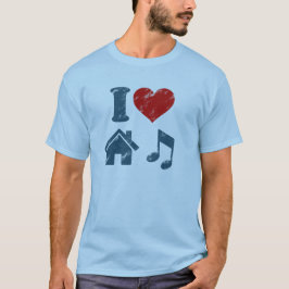 I Love House MusicヴィンテージTシャツ |音楽ギフト Tシャツ