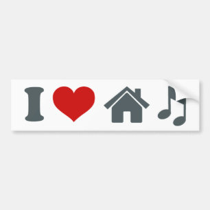 I Love House Music Bumperステッカー バンパーステッカー