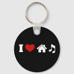 I Love House Music Keychain  イビサ踊り キーホルダー