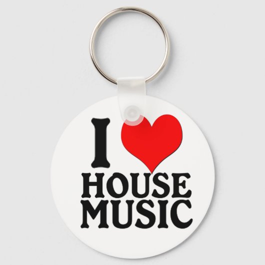 I Love House Music Keychain キーホルダー (正面)