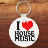 I Love House Music Keychain キーホルダー (正面)
