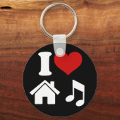 I Love House Music Keychain キーホルダー (正面)