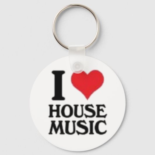 I Love House Music Keychain キーホルダー (正面)
