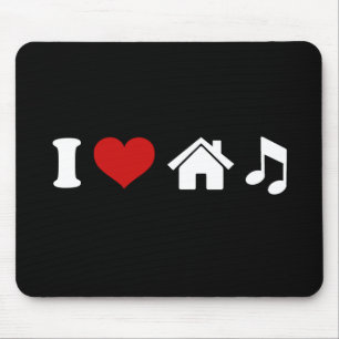 I Love House Music Mouse pad  イビサパーティーギフト マウスパッド