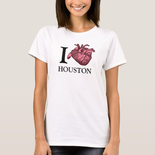 I Love Houston解剖学的に正しいハートTシャツ Tシャツ (正面)