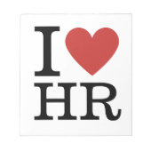 I Love HR ❤️ – 人事部 ノートパッド (正面)
