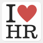 I Love HR ❤️ - HR Department STICKERS スクエアシール (正面)