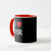 I Love HR IハートHR引用文人事部 マグカップ (正面左)