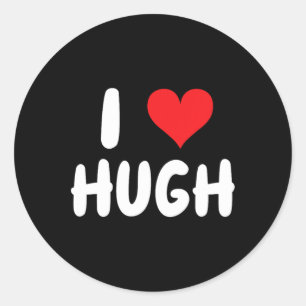 I Love Hugh -ハート – 名前 ラウンドシール
