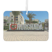 I love Hurghada Egypt Vacation記念写真 カーエアーフレッシュナー (裏面)