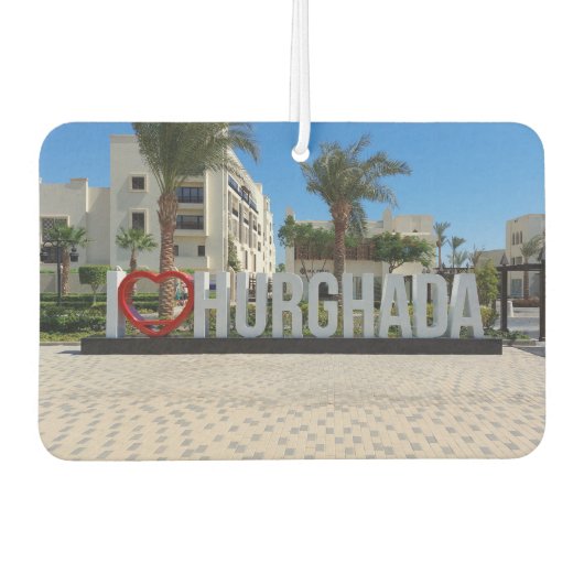 I love Hurghada Egypt Vacation記念写真 カーエアーフレッシュナー (正面)
