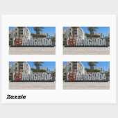 I love Hurghada Egypt Vacation記念写真 長方形シール (シート)