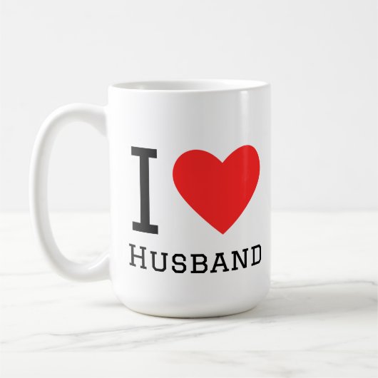 I love husband square sticker コーヒーマグカップ (左)