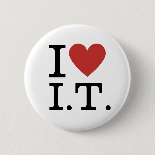 I ❤️ Love I.T. CUSTOMIZABLE Pins 缶バッジ (正面)