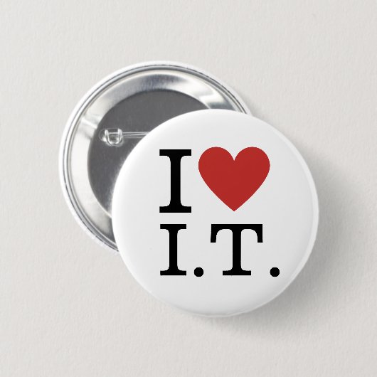 I ❤️ Love I.T. CUSTOMIZABLE Pins 缶バッジ (正面&裏面)