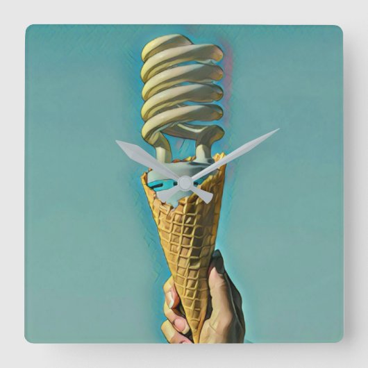 I love ice cream artwork スクエア壁時計 (正面)