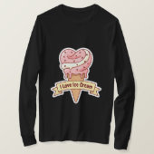"I Love Ice Cream" Heart Swirl Cone  Tシャツ (デザイン正面)