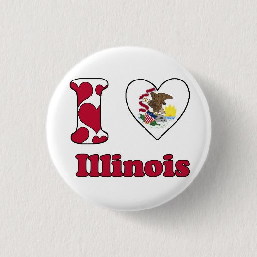 I love Illinois 缶バッジ (正面)