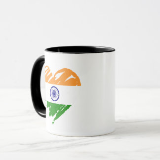 I Love India -インディアン国旗のハート形 マグカップ