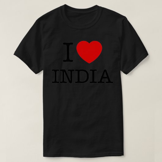 I Love India クール Indiaノベルティグラフィックティーズ&コオ Tシャツ (デザイン正面)