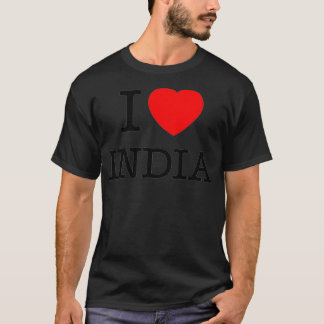 I Love India クール Indiaノベルティグラフィックティーズ&コオ Tシャツ