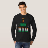 I Love India Indian India Flag Tシャツ (正面フル)