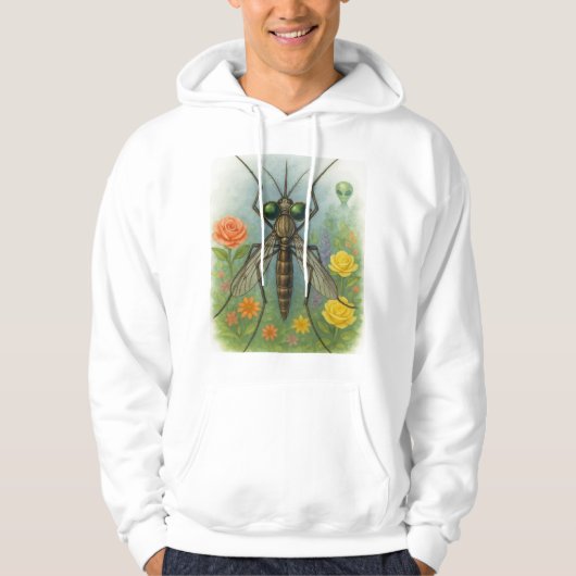 I love insects bugs aliens gardening wildflowers パーカ (正面)
