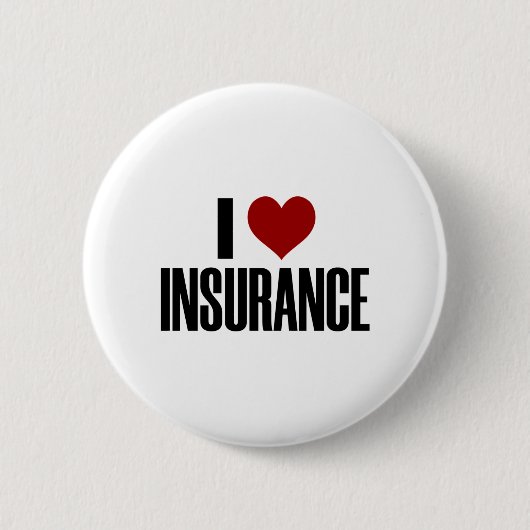 I Love Insurance Audit Work Insurererハート 缶バッジ (正面)