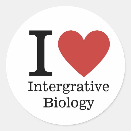 I Love Integrative ❤️ Biologyステッカー ラウンドシール (正面)