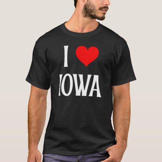 I Love Iowa IハートアイオワIA USAホリディトラベルソウ Tシャツ (正面)
