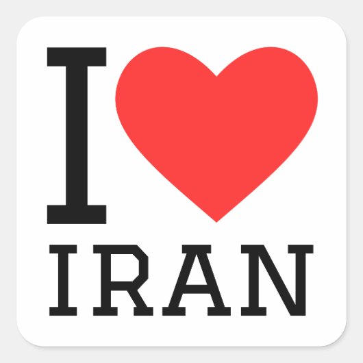 I love iran スクエアシール (正面)