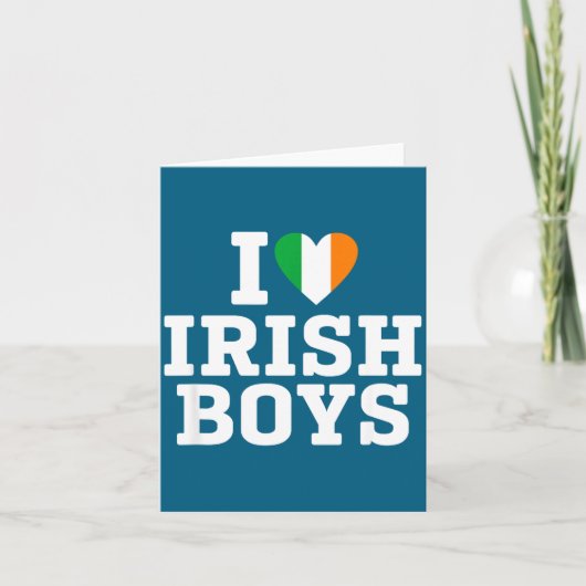 I Love Irish Boys Ireland Flag Heart St Patricks D カード (正面)