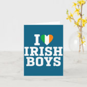 I Love Irish Boys Ireland Flag Heart St Patricks D カード (黄色い花)